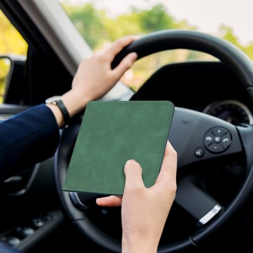 Image of CoBak Car Registration and Insurance Holder - Vehicle Glove Box Car Organizer, Auto Truck Comparment Accessories Case for Essential Document, Driver License, Cards (Emerald)