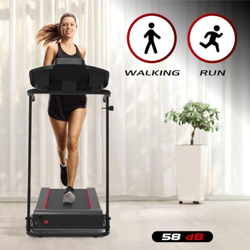 Electric Treadmill Folding Treadmill 10 km/h 1-2.5PS 6/12 Preset Programmes LCD Screen 1-10 (F3680) - Image 4