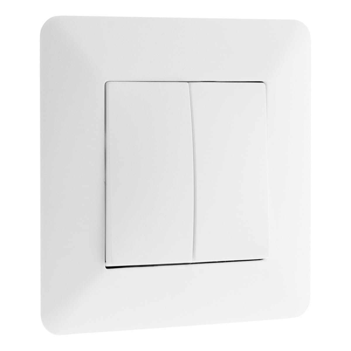 Zenitech - Interruptor Conmutador Doble 10A Artezo - Blanco - Equipamiento Empotrado Listo para Instalar - Facilidad de Cableado - Frente Ajustable para Superficie Irregular - Placa 86 x 86 mm