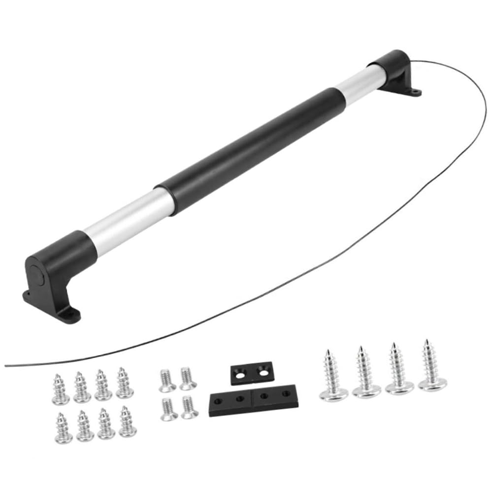 Onchdbfhuu Adjustable Tension for Trailer Door Locking Protection RV Screen Door Closer Kit Aluminum Grab Bar Silver-Black Model