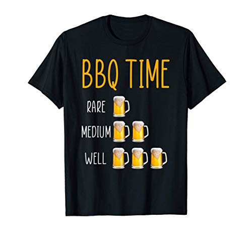 Hombre Temporizador BBQ Raw Raro Medio Camiseta