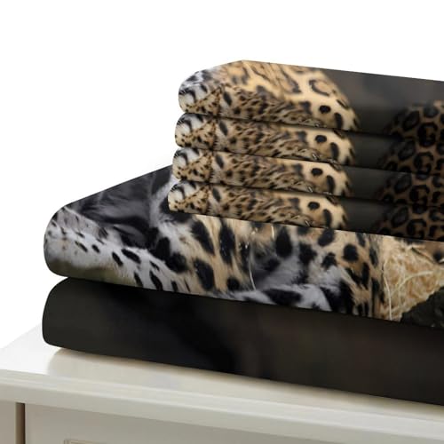 Housse de couette jaguar imprimé 3D microfibre parure de lit 140x200cm fermeture éclair - 7
