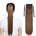 Produktbild Clip in Pferdeschwanz Zopf Ponytail Extension Haarteil Hair Piece Natürlich wie Echthaar Weissbraun 56 cm-Glatt