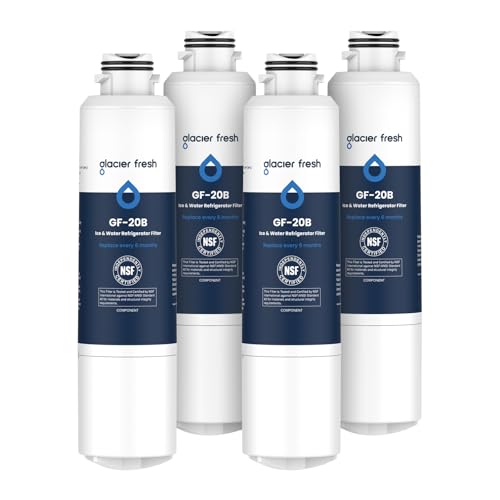GLACIER FRESH Compatible with Samsung DA29-00020B Refrigerator Water Filter, DA29-00020A/B, DA29-00020B-1, HAF-CIN/EXP, 46-9101, RF4267HARS For French Door Fridge Kitchen (4 PACK) Standard 4
