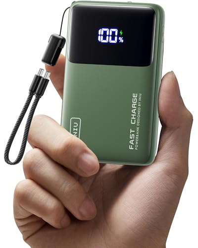INIU Batterie Externe, Ultra Petit 10000mAh 45W PD3.0 QC4.0 Power Bank, Batterie Portable USB C Input & Output, Charge Rapide Powerbank Compatible avec iPhone...