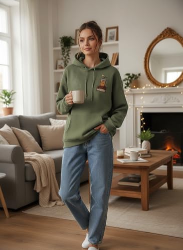 Image of inchGLASGO Trendy Girl's & Women's Printed Hoodie - Aesthetic Winter wear for Women |Oversized Casual Streetwear | Coffee Lovers Sweatshirt inch