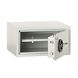 Geschäftstresor PN200, Stufe A, VDMA 24992, HxBxT 216x417x370 mm, Doppelbartschloss, Lichtgrau