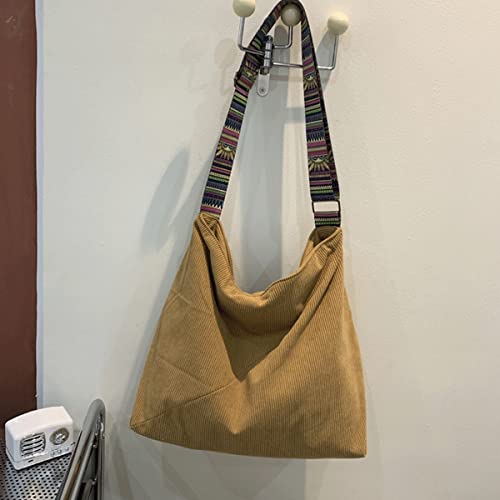 Image of JARKJARD Women Corduroy Tote Bag Large Shoulder Hobo Bag for Women Boho Casual Handbag Purse