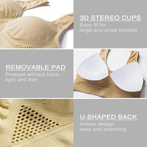 Lovethirdus Bras, Breathable Wireless Comfort Lift Up Bra, Seamless Anti Sagging Sports Bralette, Cooling Support Yoga Bra3