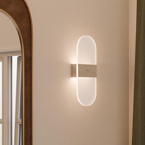 Image of Murphy Frost Beam Wall Light | Pack of 2 (2-Year Warranty) | Warm White Glow | Acrylic + Aluminium Oval Wall Highlighter |Premium Aluminium Finish