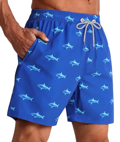 Image of APTRO Men's Swim Trunks with Compression Liner 5 Inch Bathing Suit Beach Swimsuits