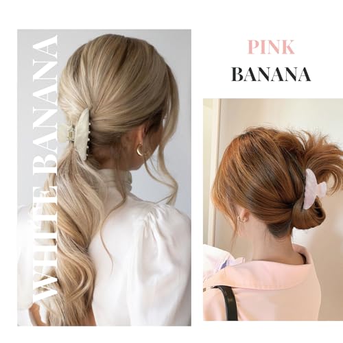 2PCS Pinzas para cabello rosas y blancas miniatura 3