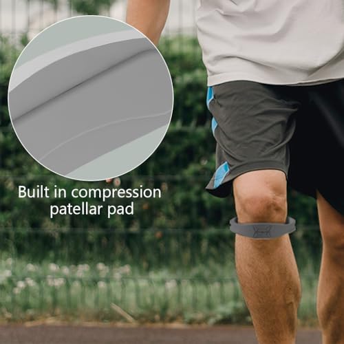 Image of Proberos 2 PCS Patella Support Knee Cap Brace Silicone Bands, for Pain Relief Patella Brace, Lightweight Design for Basketball, Running, Tennis, Weightlifting, Unisex