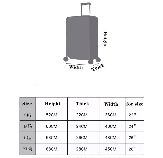 Digital Printing Elastic Luggage Protective Cover Washable Dust-Proof Travel Trolley Suitcase Protector Fit 18-30 Inch (Red/White/Green, Medium for 24")2
