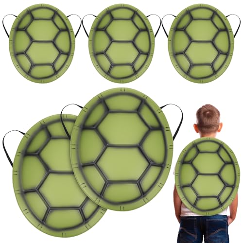 TOGEVAL 5 Piezas de Caparazones de Tortuga para Cosplay, Accesorios de Disfraz de Fiesta, Material Eva Duradero Tiras Ajustables, Adecuado para Halloween y Juegos de Rol