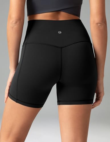 Colorfulkoala Dreamlux No Front Seam High Waist Biker Shorts with Pockets for Women 6" Inseam Tummy Control Yoga Short4