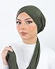 Lamis Hijab Turban à Enfiler en Daim pour Femme Musulmane voilée (Vert Foncé) #2