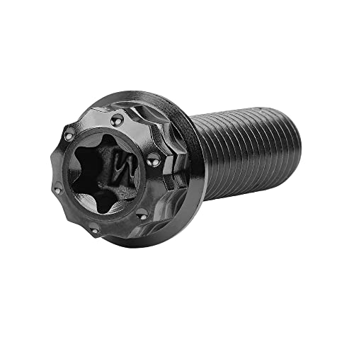Image of Titanium Flange 12 Point Head M8 x15 20 25 30 35 40 45 50 55 60 65mm Screw Bolt Pack of 4 (M8x25mm, Black)