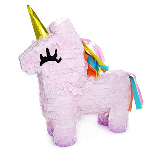 GIFTEXPRESS 16" Pink Unicorn Pinata - Mexican Theme Party Decoration for Birthdays, Fiestas & Cinco de Mayo - Large 16 x 13 x 4 Inch Kids Party Favors - Thumbnail 4