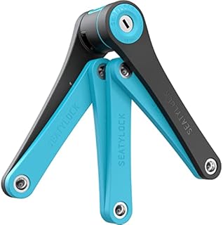 FoldyLock Compact Folding Bike Lock - Award Winning Patented Lightweight High Security Bicycle Lock - Heavy Duty Anti Theft Smart Secure Guard with Key and Case for Bikes or Scooter - 85 cm