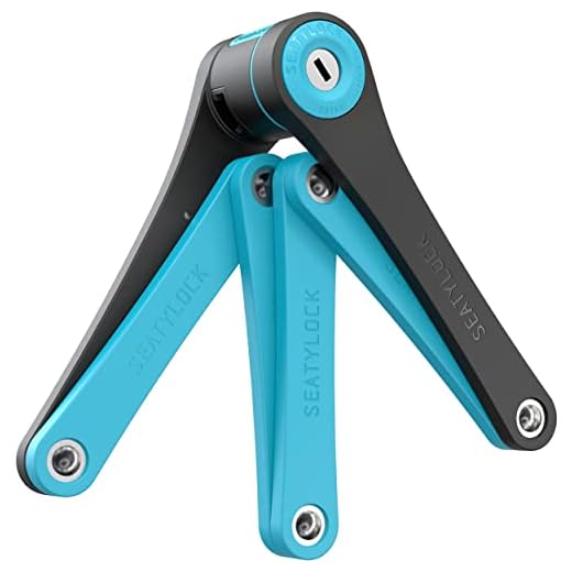 FoldyLock Compact Folding Bike Lock - Award Winning Patented Lightweight High Security Bicycle Lock - Heavy Duty Anti Theft Smart Secure Guard with Key and Case for Bikes or Scooter - 85 cm