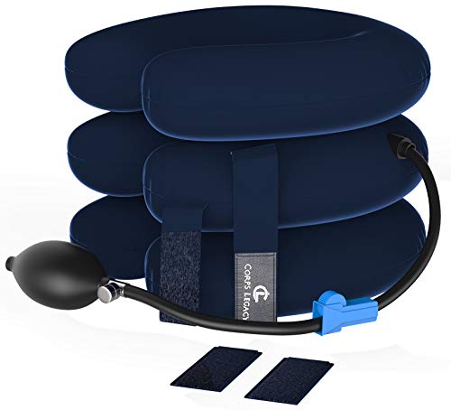 Cervical Neck Traction Device by CORPS LEGACY - Neck Traction Inflatable for Cervical