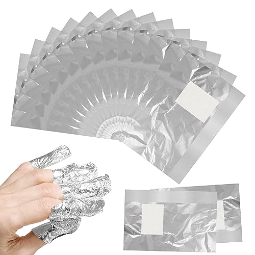 MXTIMWAN 200 Piezas Almohadillas para Quitar Esmalte de Uñas, Quitaesmalte de Papel de Aluminio, lámina de aluminio para esmalte de uñas, Herramienta Conveniente para Quitar Esmalte de Uñas