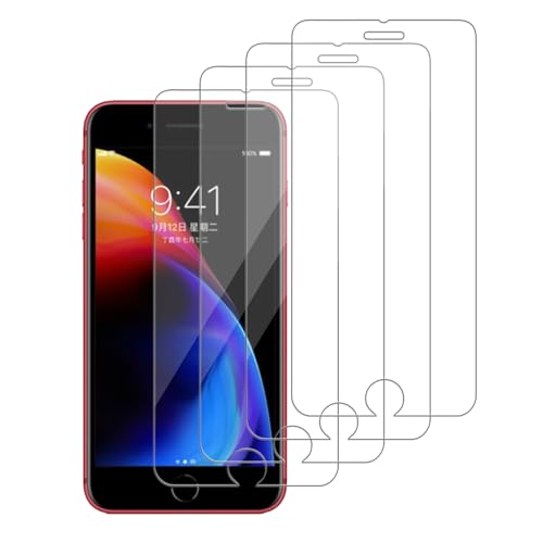 iCsapr 4 Pack Glass Screen Protector Compatible for iPhone 8 plus / 7 Plus / 6s Plus / 6 Plus [5.5 Inch] [9H Hardness]-HD Screen Tempered Glass Scratch Resistant Easy Install [Case Friendly]