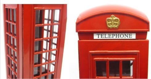 KAV Original British English Metal Alloy Money Coin Spare Change Piggy London Street Red Telephone Booth Bank Souvenir Model Box Jar, 6614cm Approx