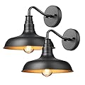 DEWENWILS 2 Pack Outdoor Wall Light, Gooseneck Barn Light Fixture, Black Matte Wall Mount Lantern, Farmhouse Outside Wall Sconce, Exterior Porch Light for House Frontdoor Entryway Garage