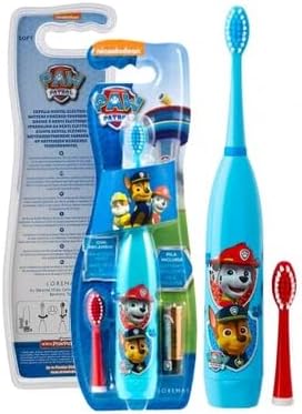 Lorenay LN-1115 – Electric Toothbrush with Two Heads and Battery, Paw Patrol, Clear