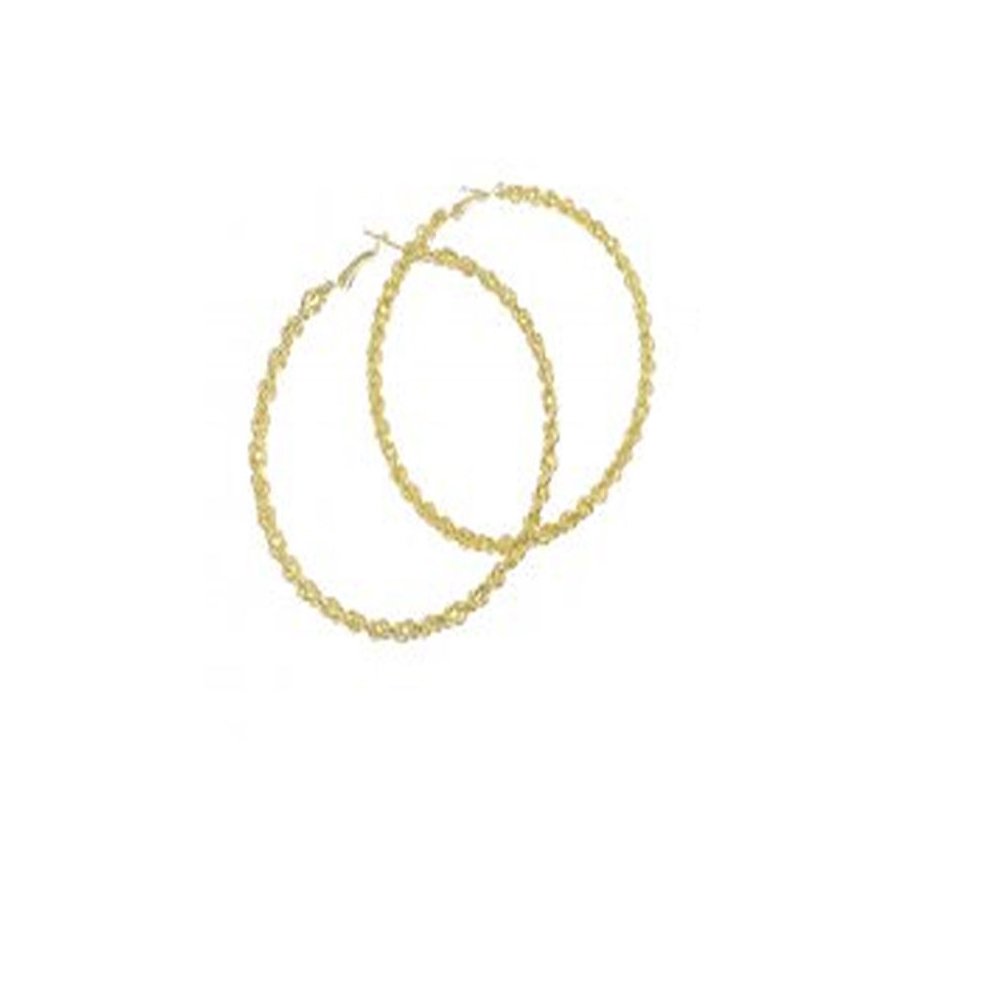 Mytoptrendz® Large Twisted Rope Chain Style Fashion Hoop Earrings (Gold tone 80mm)