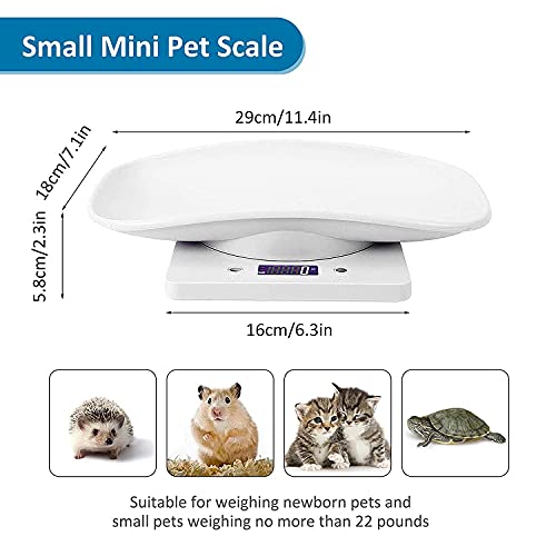 Ferrets Digital Pet Scale Precision Lcd Display Small Animal Weight Scale With Removable Tray For Kitten, Rabbit, Guinea Pig, Hedgehog, Hamster, Chick, New Born Pets (White) #TOP2