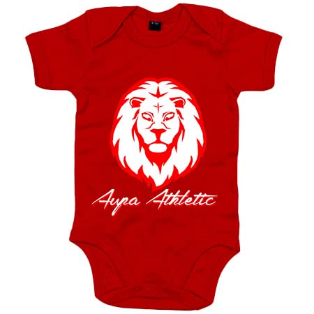 Body bebé ilustración silueta del león del Athletic - Rojo, Talla única 12 meses