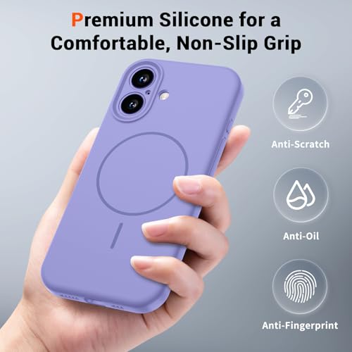 SUPFINE Silicone & Magnetic for iPhone 17 Case Light Purple - image 7