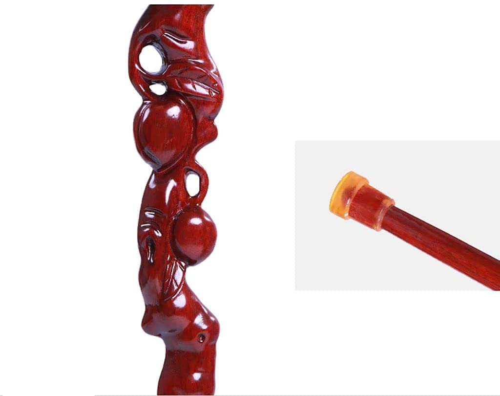 Bastoni da passeggio in legno per uomini e donne Bastone da passeggio Persone anziane Stampelle Bastoni Bastoncini di legno Guinzagli Teste crestate Intagli in legno cavo Lunghezza 95 cm Facile da