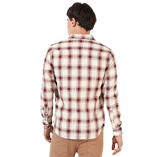Image of CAHOOT Men's Button Up Shirt for Casual Wear | Regular Fit | Poly Lycra Shirt Crafted with Short Sleeve & Enhanced Stretch Comfort Fit for Everyday Wear