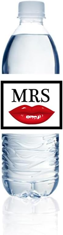 36PCS Mrs. Kisses Design Water Bottle Sticker Labels Wedding Party Decorations Bride to Be Birdal Shower Supplies