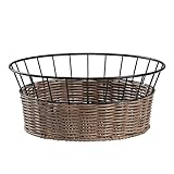 【Amazon.co.jp限定】 パール金属 かご バスケット フルーツバスケット 収納 籐かご風 丸型 AZ-5622