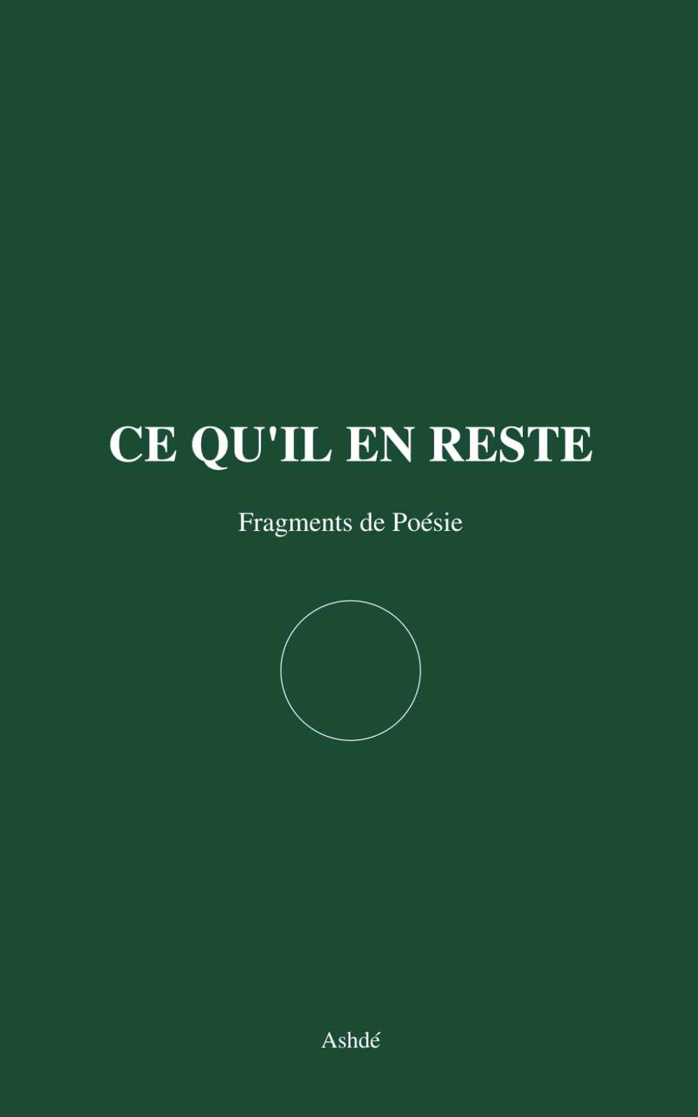 CE QU'IL EN RESTE: Fragments de Poésie