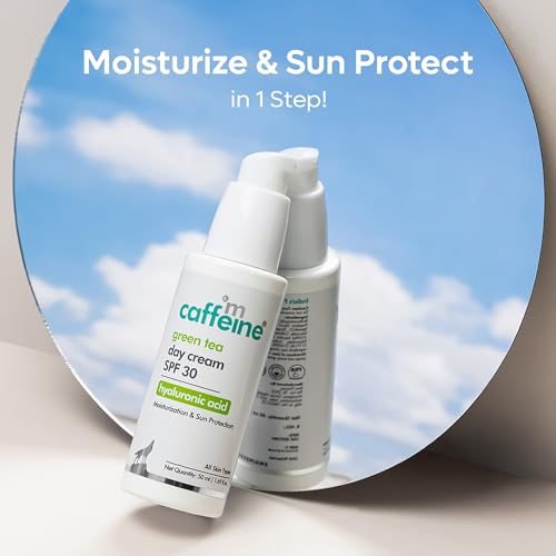 mCaffeine Green Tea Day Cream SPF 30 - Oil-Free Face Moisturizer - Hydrates Skin, Reduces Dark Spots, Fights Premature Aging - Non-Sticky - 50 ml - Image 4