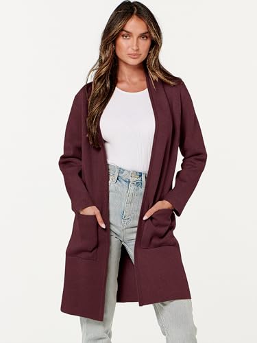 Image of ANRABESS Cardigan Sweater for Women Casual 2026 Fall Fashion Coat Long Sleeve Open Front Knit Coatigan Outwear