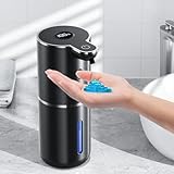 Fachixy Seifenspender Automatisch mit digitaler Anzeige,380ml Elektrischer Seifenspender mit Sensor,Wandmontage,Berührungslos,USB Wiederaufladbar IPX5 Wasserdicht für Bad,Küche