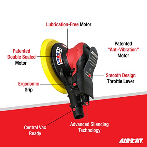 AIRCAT Pneumatic Tools 6700-6-336CV: Central Vacuum Orbital Palm Sander 11,000 RPM
