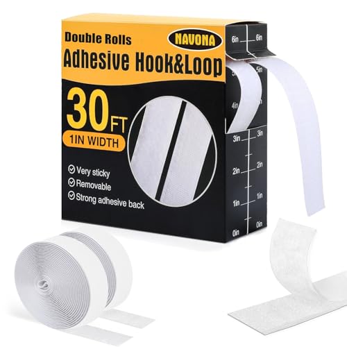 Bande Velcro autocollante - 9 m × 25 mm - Double face - Extra forte - À coller - Pour équipement de camping-car, tapis, moustiquaire - Blanc