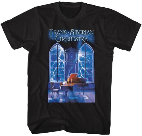 DressCode Trans Siberian Orchestra - Mens Tso Stormy Piano Scene Short Sleeve T-Shirt, Color Black, Size: XXX-Large