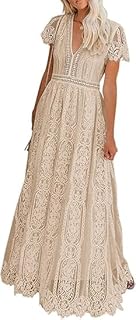 Womens Off Shoulder Lace Wedding Dress Boho Bridesmaid Party Maternity P...