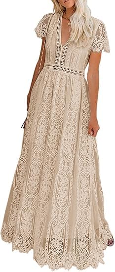Womens Off Shoulder Lace Wedding Dress Boho Bridesmaid Party Maternity Photoshoot Maxi Dresses