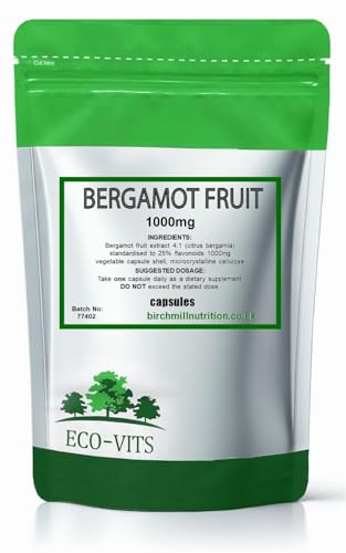 ECO-VITS Bergamot Fruit 1000MG 60 Capsules in Recyclable Packaging Sealed Pouch High Strength Citrus Bergamot Capsules for Heart Metabolic & Antioxidant Support