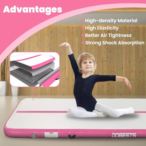 Inflatable Gymnastics Mat Tumbling Track 10 ft 6.6 ft 13ft 16ft 20ft 4inch Thick Tumble Track Air Gymnastic Training Equipment for Home Kids Training Gym Yoga/Water/Dance(3m,pink) - Image 2